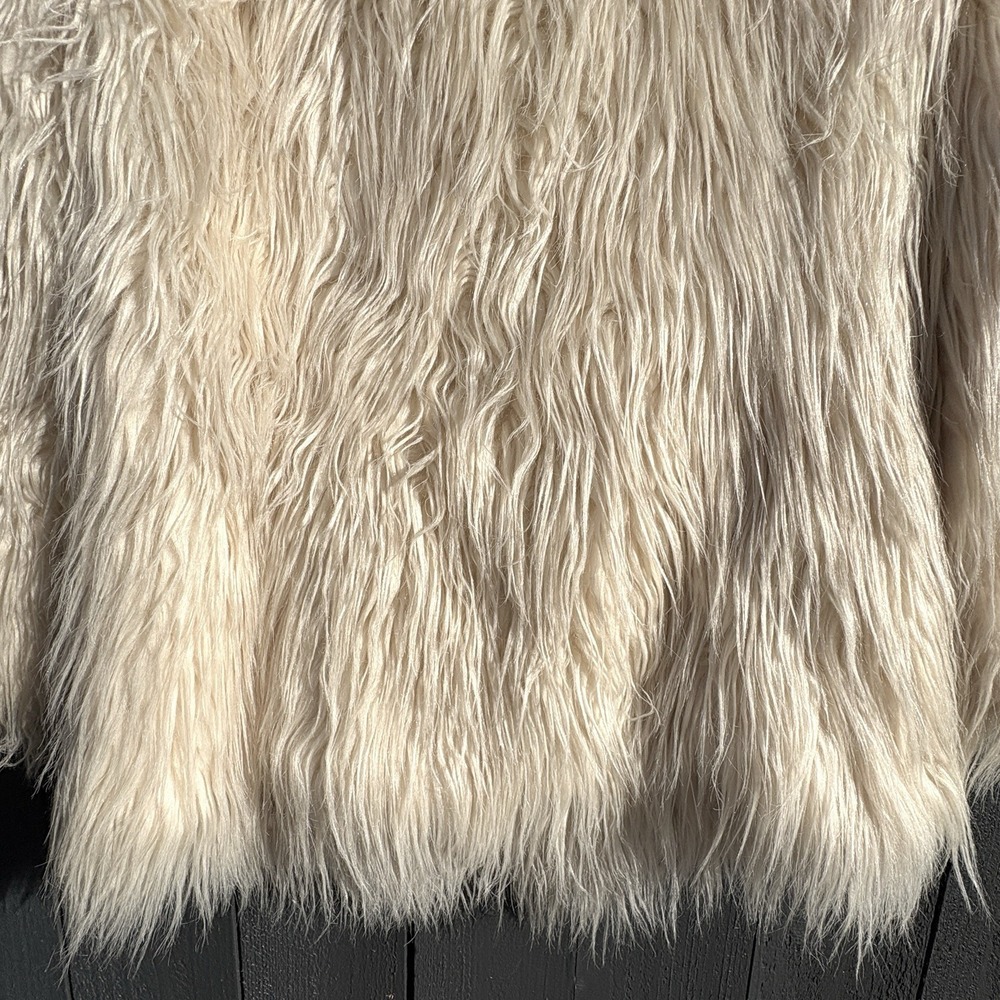 Y2k Boho Shaggy Faux Fur Coat Sz 2 Festival Indie Concert Statement Party Glam - Picture 6 of 13